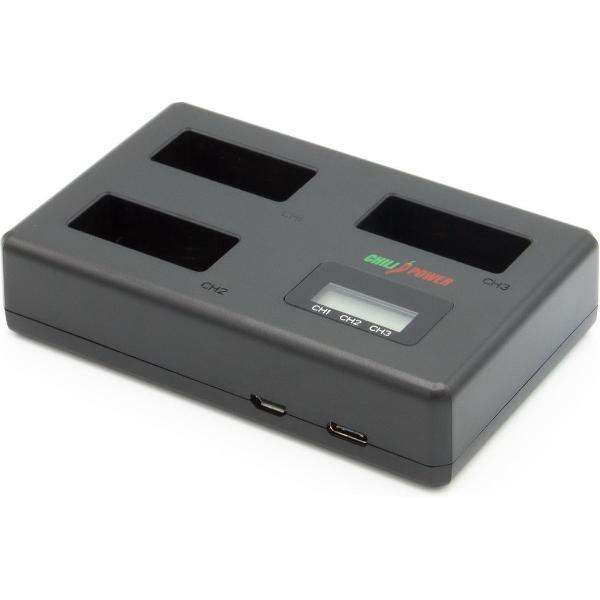 ChiliPower Canon LP-E17 Triple Lader - Laadt 3 accu's, ook tegelijkertijd