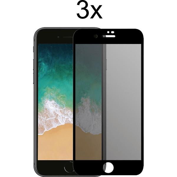 Privacy Screenprotector iPhone 8 Plus screenprotector - Beschermglas iPhone 8 Plus screen protector glas - Anti Spy - 3 stuks