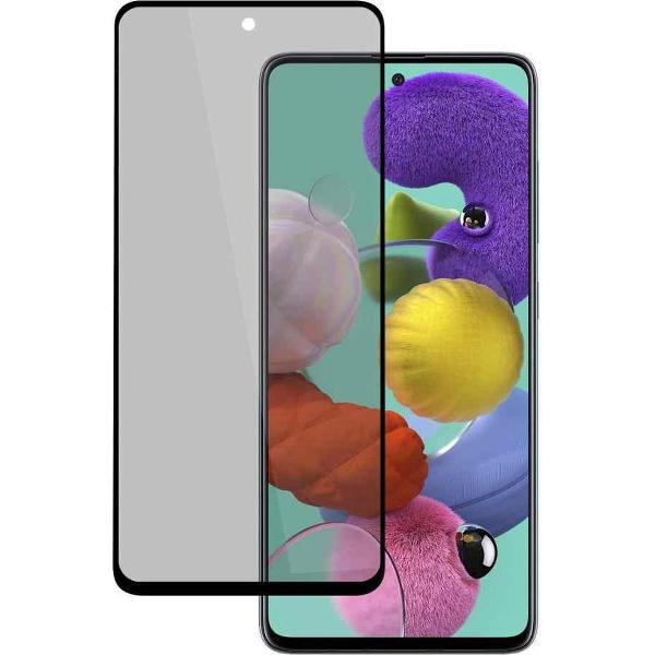 Privacy Screenprotector Samsung A51 screenprotector - Beschermglas samsung galaxy a51 screen protector glas - Anti Spy - 1 stuk