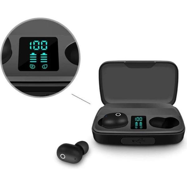 TWS A10 Draadloze Oordopjes - Bluetooth 5.0 - Waterdicht / Stofdicht - Sport Oortelefoon - Hoofdtelefoon - Met Oplaadetui - Zwart