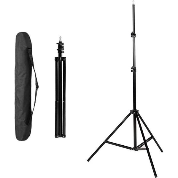 Verstelbaar lichtstatief / lampstatief voor fotostudio / fotografie - 200cm / 2 meter - Zwart met schroefdraad