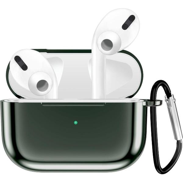AirPods Pro Hoesje – Metallic Soft Case – Legergroen