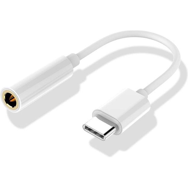 Audio Kabel - Koptelefoon Kabel - Type-C naar 3.5mm jack - usb c 3.5 - Hoofdtelefoon - Audio Adapter - Wit/Grijs