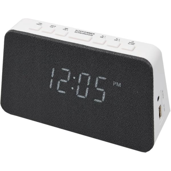 AIC WM3020I wekkerradio met draadloze telefoonoplader - Dual alarm – wit