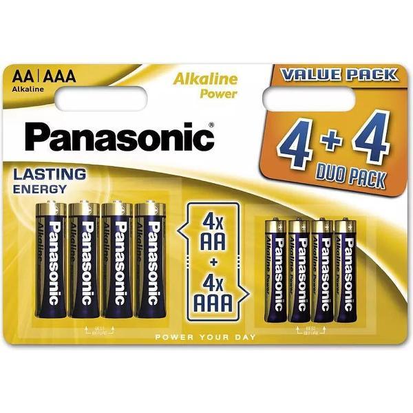PANASONIC Duopack 4x AA en 4x AAA alkaline batterijen