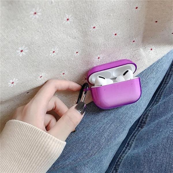 Airpods pro hoesje - Paars - Transparant - case