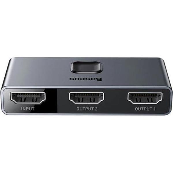 Baseus - HDMI splitter - HDMI Switch - HDMI Switch 4K - HDMI Splitter 3 Poorts - HDMI Verdeler - HDMI Kabel - HDMI - Zwart/Grijs