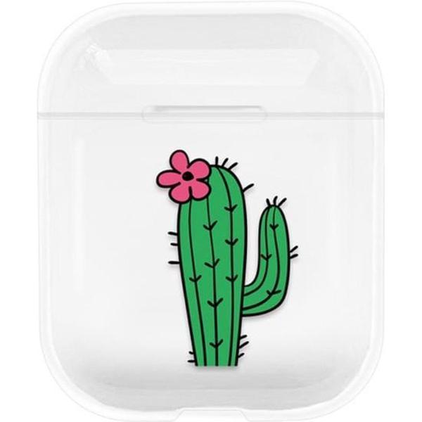Airpods 1/2 - Transparant Bescherm Hoesje - Cactus - Apple Airpods