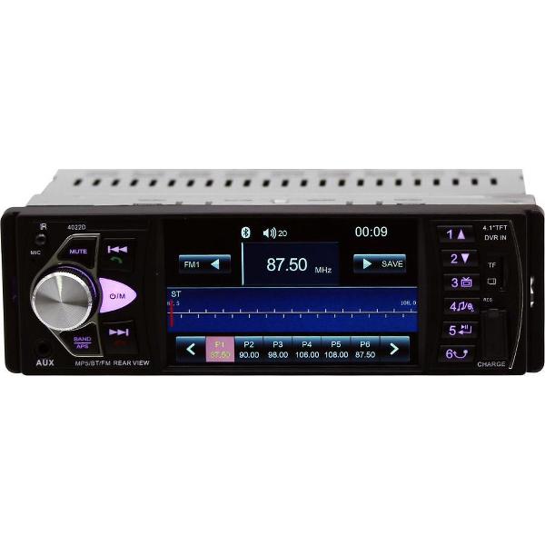 TechU™ Autoradio T74 met Touchscreen – 1 Din – Afstandsbediening + Stuurwielbediening – Bluetooth – AUX – USB – SD – FM radio – RCA – Handsfree bellen – Ingang Achteruitrijcamera