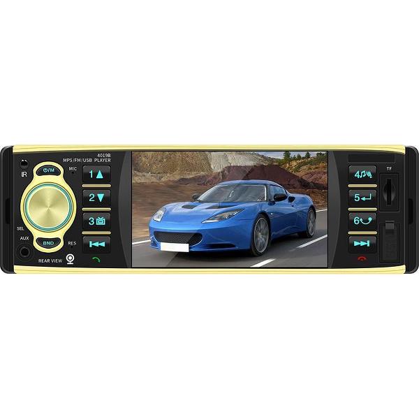 TechU™ Autoradio T72 Goudkleurig met Touchscreen – 1 Din – Afstandsbediening + Stuurwielbediening – Bluetooth – AUX – USB – SD – FM radio – RCA – Handsfree bellen – Ingang Achteruitrijcamera