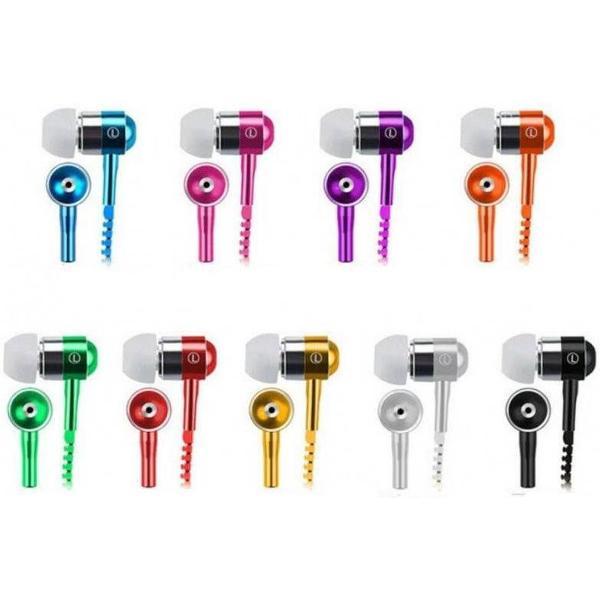 In-ear Koptelefoon met Rits - 3.5mm kabel - Oortelefoon met microfoon - Metallic kleur - Koptelefoon - Goud