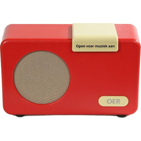 OER Muziekspeler voor Ouderen met Dementie (De Perfecte Dementie Radio) - Geschikt voor Muziektherapie - Vergemakkelijkt Mantelzorg - Zelfstandige Bediening - Ruimte voor meer dan 1.500 Nummers - Stevig/Robuust/Kwaliteit - Rood