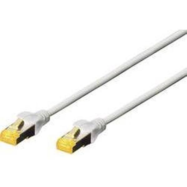 Digitus RJ45 DK-1644-A-030 Netwerkkabel, patchkabel CAT 6A S/FTP 3.00 m Grijs Halogeenvrij, Verdraaide paren, Snagless, Vlambestendig