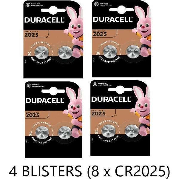 8 Stuks (4 Blisters a 2 st) Duracell 2025 Lithium-knoopcelbatterij