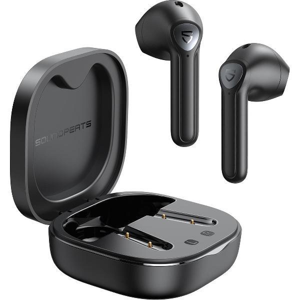SoundPEATS TrueAir2 Draadloze hoofdtelefoon, in-ear bluetooth hoofdtelefoon met mini-oplaadkoffer, 4 microfoons, 25 uur looptijd, aanraakbediening, type C snel opladen, draadloze oordopjes met krachtige bas.