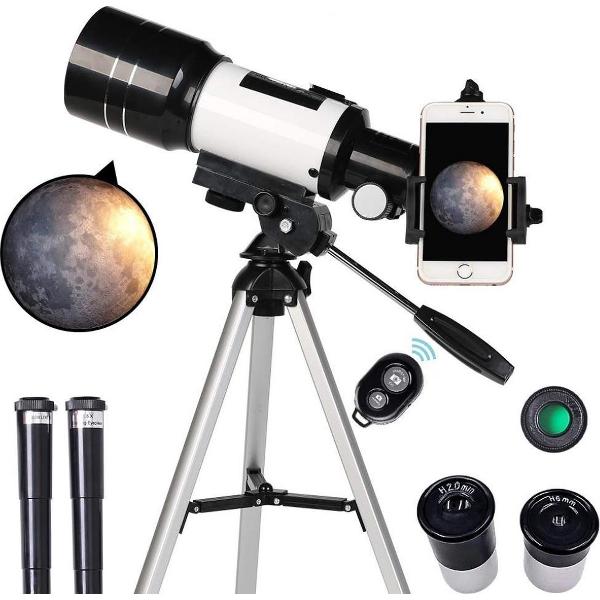 EFLO® Refractor Telescoop - Sterrenkijker met Microscoop - Inclusief Smartphone Adapter en Draadloze Bediening - 70-300X