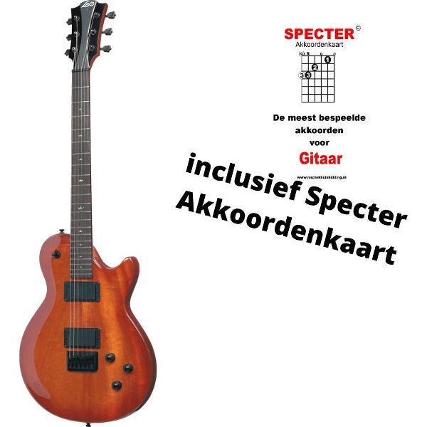Lâg Honey Shadow Elektrische Gitaar GLE I100-HOS Met Specter Akkoordenkaart