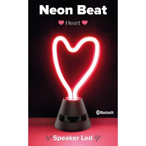 Cellularline neon beat heart - draagbare LED Speaker - hart-vormig LED, ingebouwde speaker