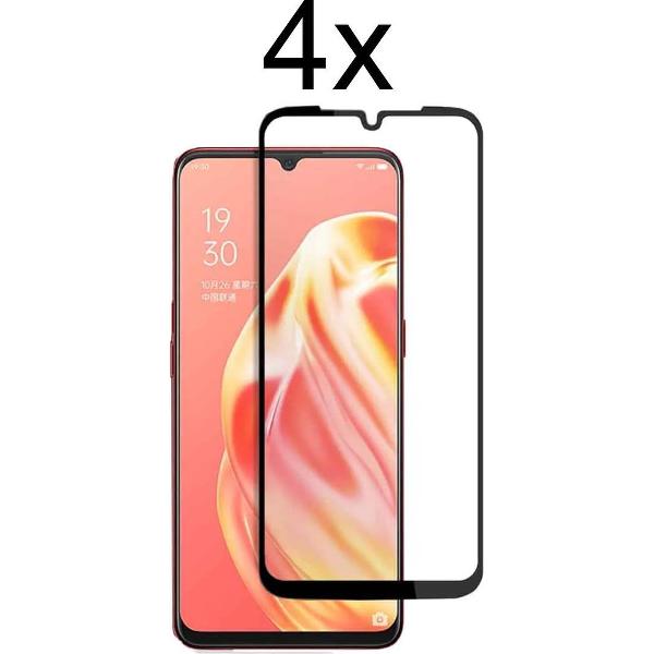 Oppo A91 Screenprotector - Beschermglas Oppo A91 Screen Protector Glas - Full cover - 4 stuks