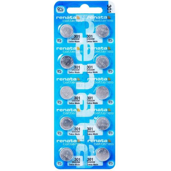Renata 301 Horlogebatterijen (SR43SW) 10 stuks