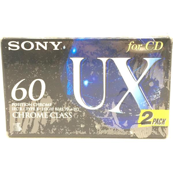 Sony UX 60 Chrome class Cassettebandjes 2 Pack - Uiterst geschikt voor alle opnamedoeleinden / Sealed Blanco Cassettebandje / Cassettedeck / Walkman.