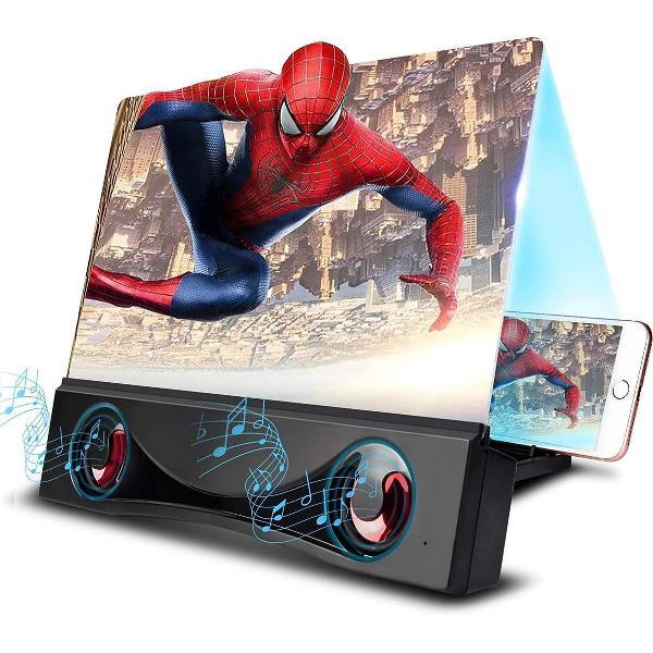 Telefoon Vergrootscherm met Bluetooth Speakers – Geniet van groter beeld met Stereo geluid - Smartphone Vergrootscherm – Telefoon Vergrootglas -Telefoon vergroter - Smartphone Magnifier - Personal Cinema - Geschikt voor Alle Smartphones!
