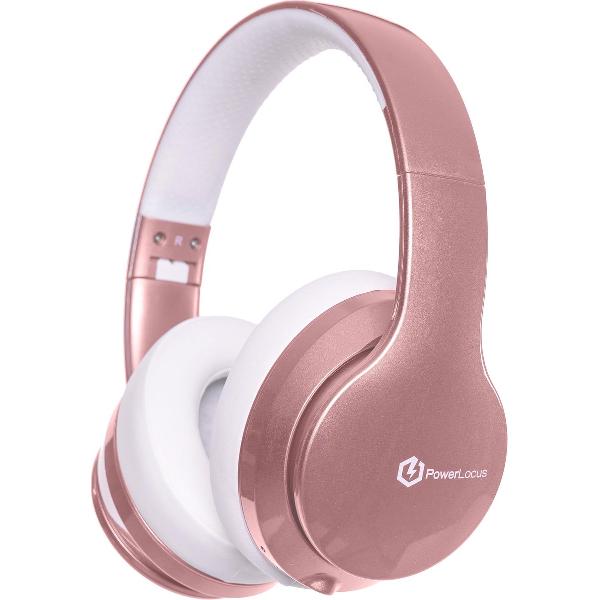 PowerLocus P6 Draadloze Over-Ear Koptelefoon Inklapbaar - Bluetooth Hoofdtelefoon - Met microfoon - Rose Gold