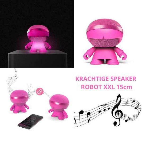 Xoopar – XXL Xboy 15cm - 3 W Mono - Bluetooth box - Metal - 2 in 1 - Selfie & Portable speaker - Hippe krachtige speaker - Bluetoothbox robot – Speaker voor op reis – Portable speaker voor feestjes – Speaker voor te chillen – Makkelijk oplaadbaar