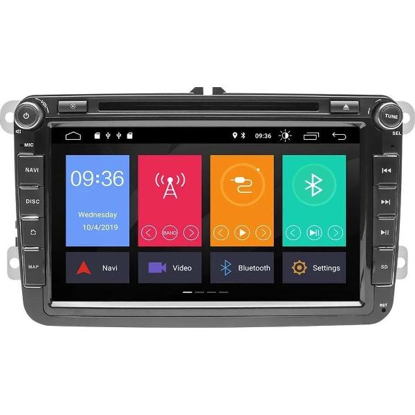 Ingebouwde CarPlay! Volkswagen Seat Skoda DVD SPELER Android 10 navigatie 8inch 2+16GB Amarok Beetle Golf Polo Passat Caddy Eos Scirocco Tiguan Touran Transporter Jetta Leon Altea Toledo Octavia Superb Fabia Yeti Roomster