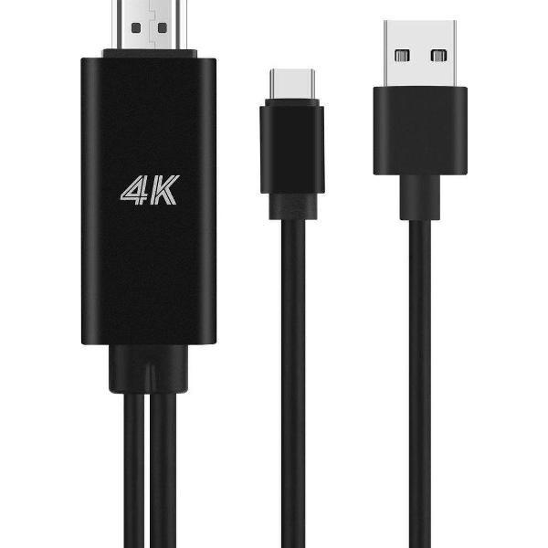 Sounix 4K-High Speed HDMI kabel | 1,8 meter | Zwart | USB-C naar HDMI