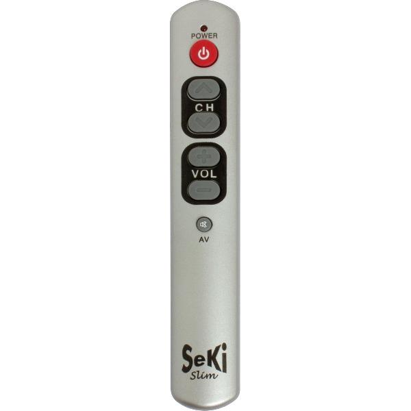 Eenvoudige afstandsbediening . Slank en en eenvoudig te bedienen. Speciaal voor Senioren en Slechtzienden. Zilver