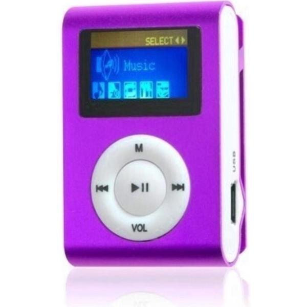 MP3 Speler - MP3 Speler inclusief Oordopjes - 16GB Geheugen - MP3 Speler Paars