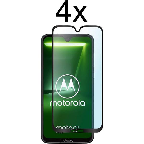 Motorola G7 Plus Screenprotector - Beschermglas Motorola Moto G7 Plus Screen Protector Glas - Full cover - 4 stuks