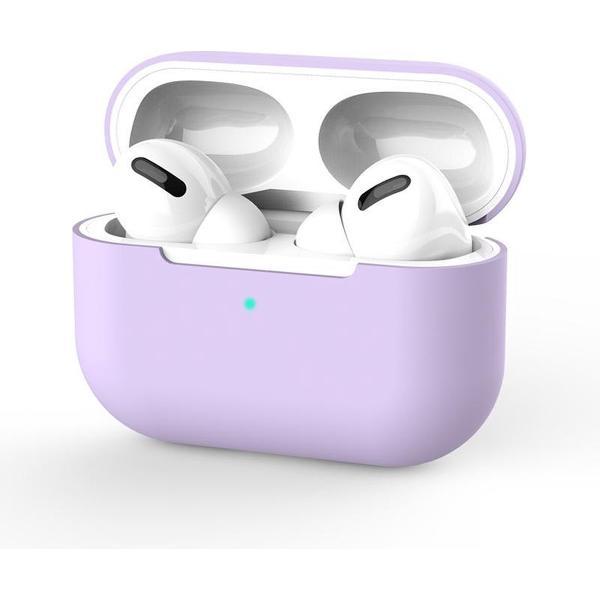 Apple AirPods Pro Hoesje - Paars - Siliconen - Case - Cover - Soft case