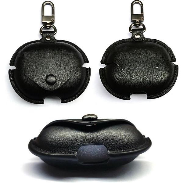 Luxe PU Lederen Hoesje Voor Huawei Freebuds Pro Draadloze Oordopjes - Soft Case Cover Protector - Travel Beschermhoes - Reis Opberghoes Shell Beschermer Hoes - Zwart