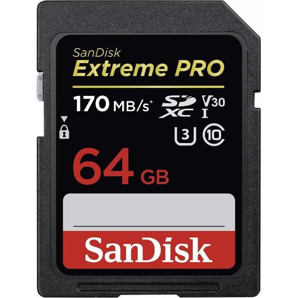 SanDisk Extreme Pro SDXC 64GB - V30 U3 UHS-I -170MB/s