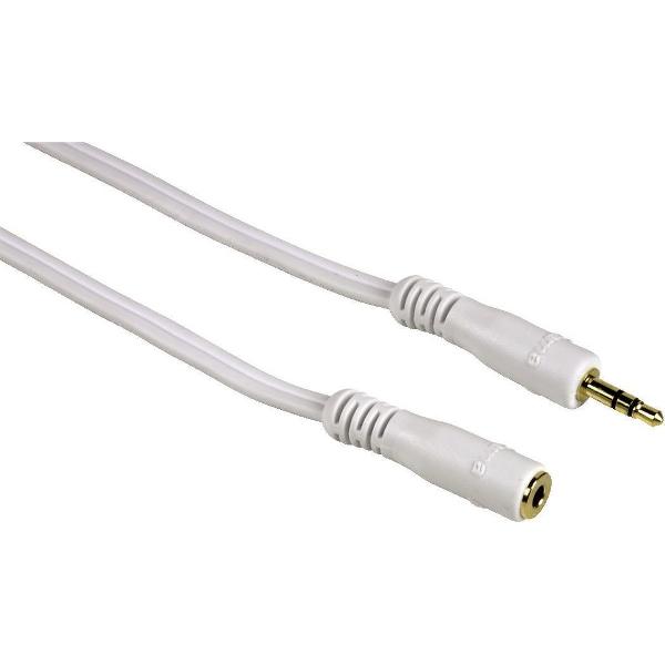 Hama Verlengkabel, 3.5mm jack plug - 3.5mm jack socket, Stereo, 2m, wit