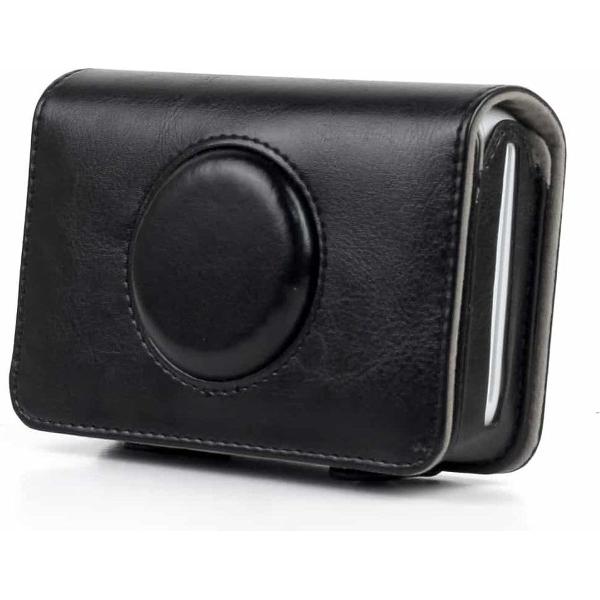 Effen kleur PU lederen tas voor Polaroid Snap Touch Camera (zwart)