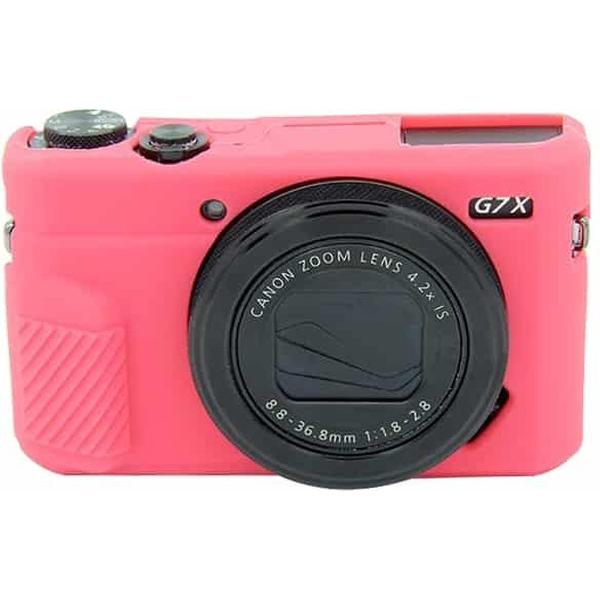 PULUZ zachte siliconen beschermhoes voor Canon EOS G7 X Mark II (rose rood)