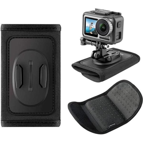 Pro Series Rugzak Clip Velcro Mount Kit geschikt voor GoPro / DJI OSMO & ActionCam - Zwart