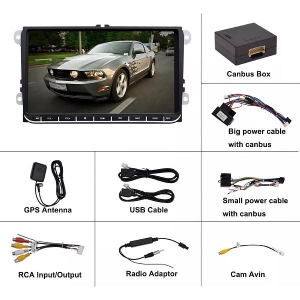 Android 8.1 navigatie 9 inch voor Volkswagen Seat and Skoda