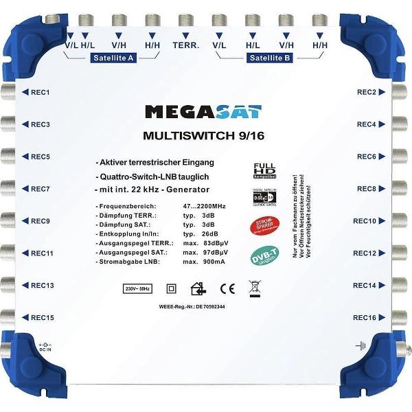 MegaSat 0600153 Profiline multischakelaar 9/16