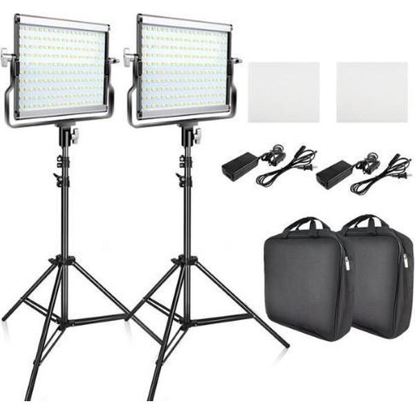 Grandecom Studiolamp Set - LED - Bi-Color - Statief - Vlog - Make-up - Tik Tok - Instagram - Snapchat - Professioneel - Hoge kwaliteit