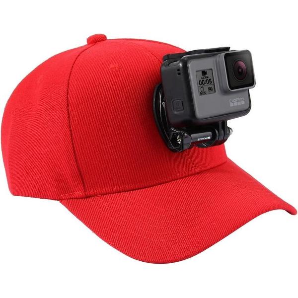 PULUZ honkbal hoed met J-haak gesp Mount & schroef voor GoPro HERO6 / 5/5 sessie / 4 sessie / 4/3 + / 3/2/1, Xiaoyi en andere actiecamera's (rood)