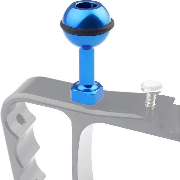 PULUZ 1/4 inch schroef aluminium kogeladapterbevestiging voor DJI Osmo Action, GoPro HERO7 / 6/5/5 sessie / 4 sessie / 4/3 + / 3/2/1, Xiaoyi en andere actiecamera's, diameter: 2,5 cm ( Blauw)