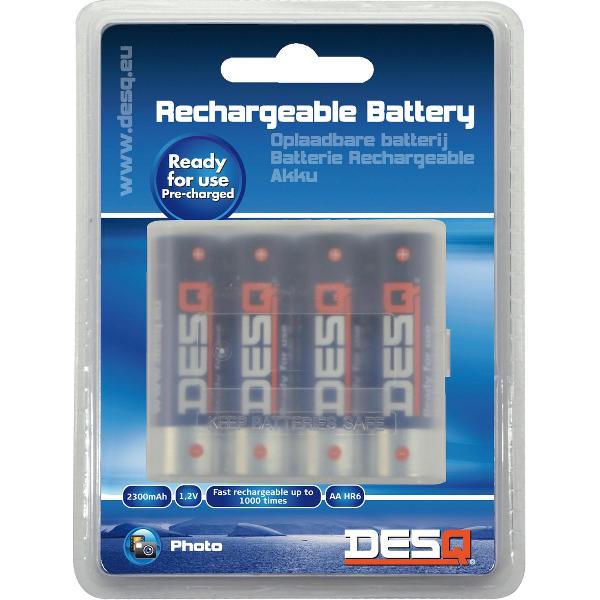 Desq AA Batterijen 4x 2300mAh NiMh ready 4 use in pp box