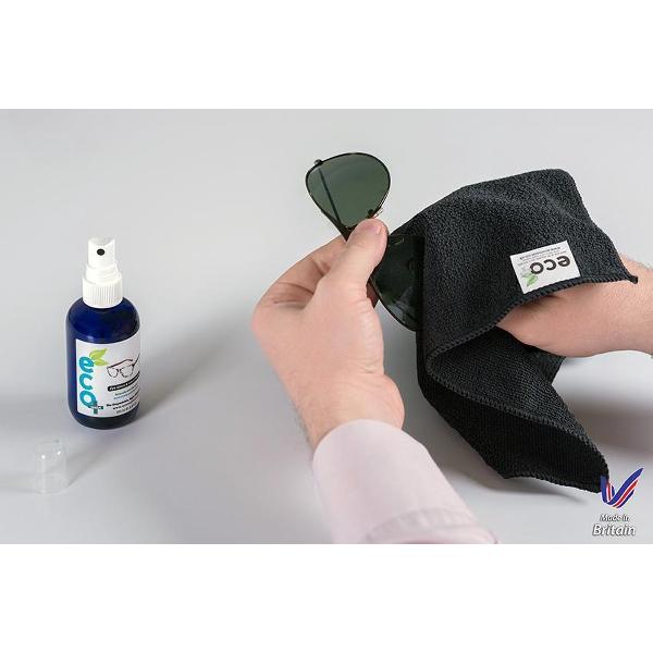 Ecomoist Eyeglass and Lens Cleaner (250ml) - 100% natuurlijke reiniger voor lenzen (lens van uw bril, fototoestel,...) met extra-fijn vezeldoekje