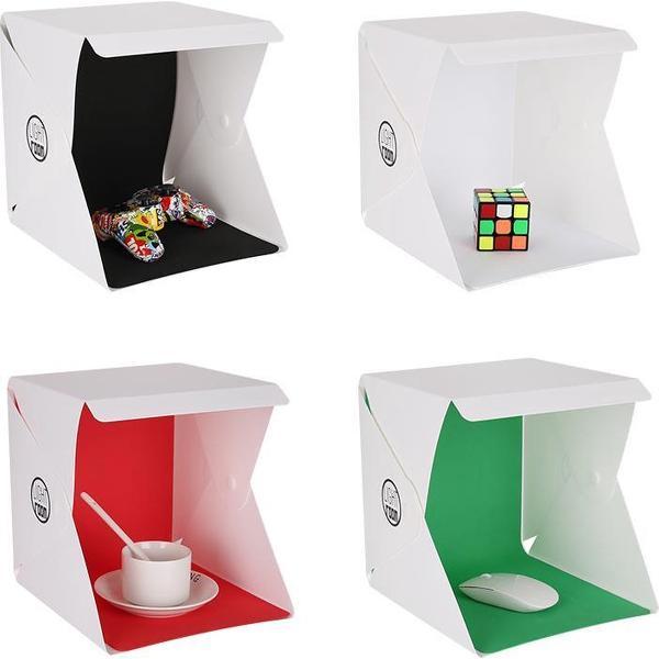 Super mini Fotostudio/4 kleuren met led verlichting