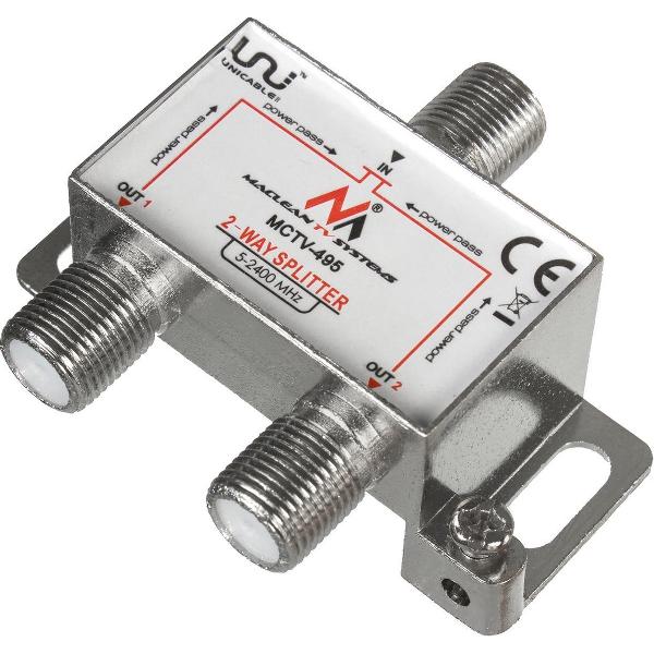 Satelliet splitter dubbele splitter 2 uitgangen 1/2 Unicable MCTV-495 Maclean 5-2400 MHz