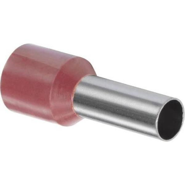 Adereindhuls geisoleerd 10mm² rood - per 100 stuks